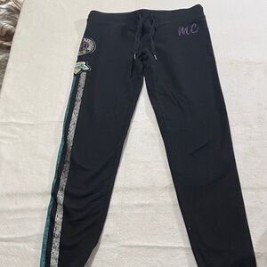 Harley-Davidson Kids Black Joggers with Teal and Silver Stripes